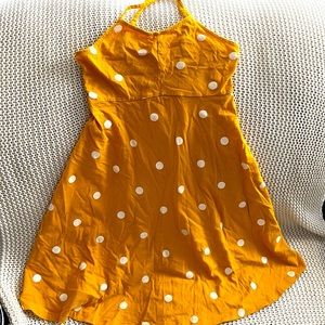 Yellow,polka dot dress